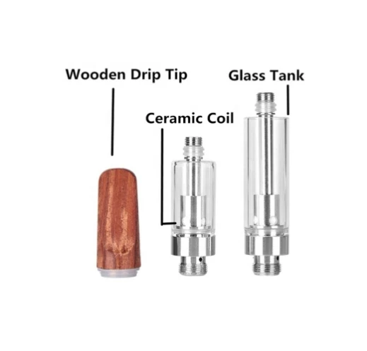 Hộp mực CBD có thể nạp bằng bạc, hộp mực có thể nạp lại bằng bạc, 510 Vụ rò rỉ bằng chứng rò rỉ bằng gốm 12OHM cho hộp pin MOD & CBD/Bút Vape dầu dày (dùng một lần, 1.0ml, không có nicotine)